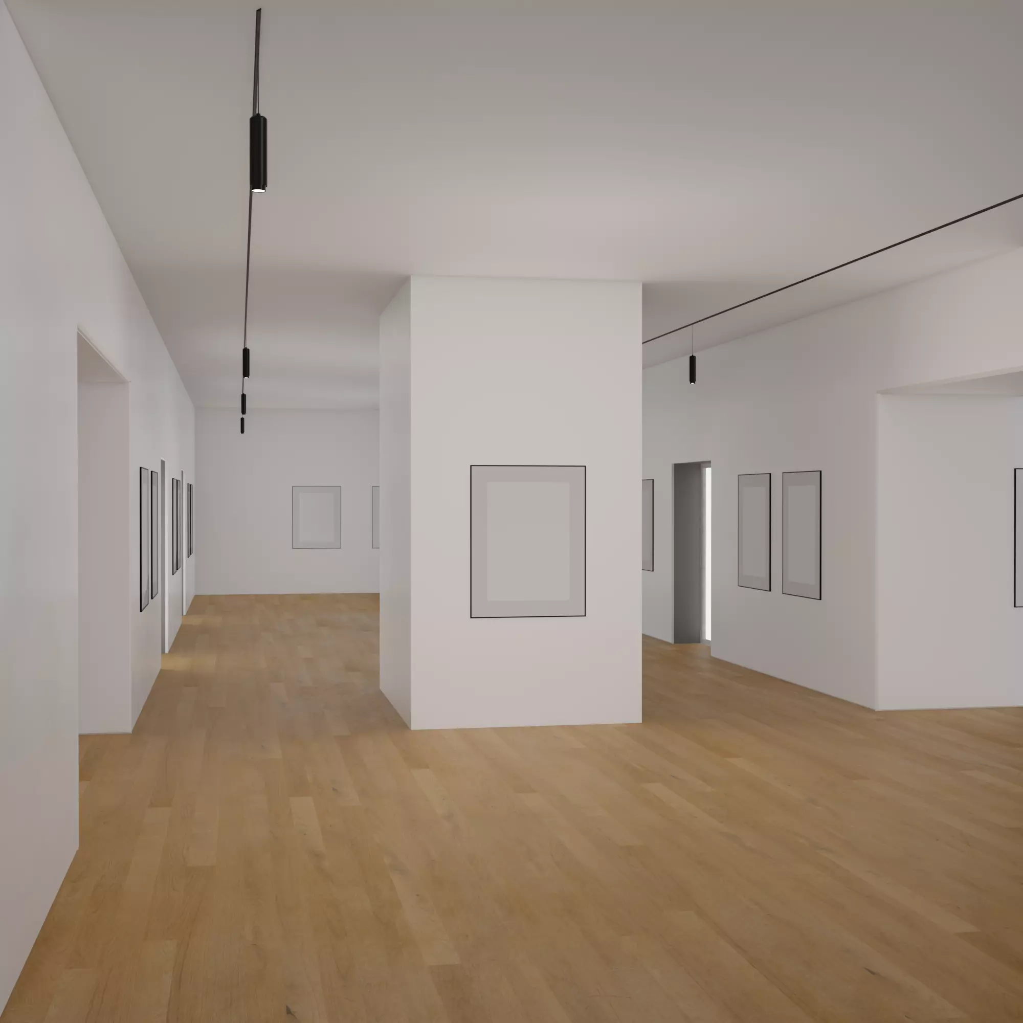 ART GALLERY Museum Interior Office Photo studio 3D model_0