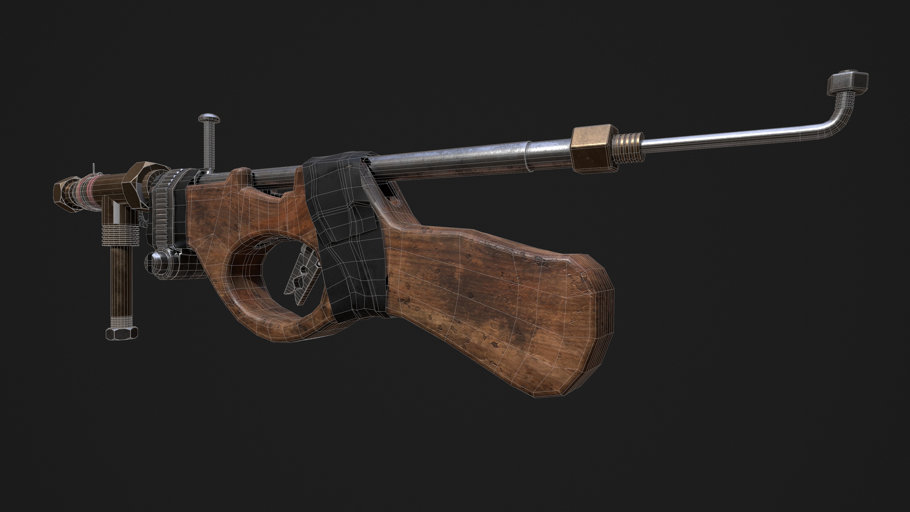 Stylized Garbage Gun for game Low-poly 3D model_3