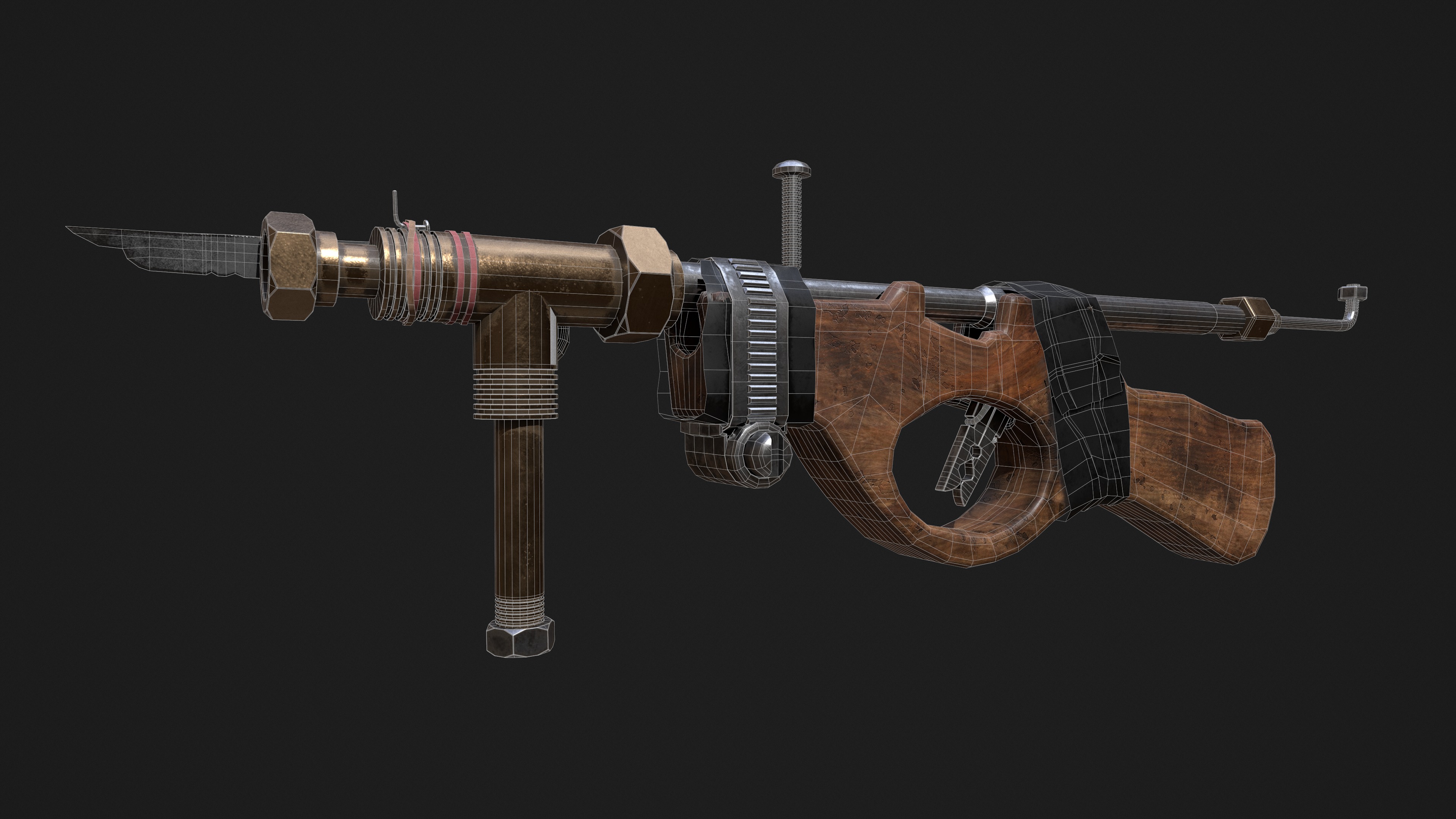 Stylized Garbage Gun for game Low-poly 3D model_2