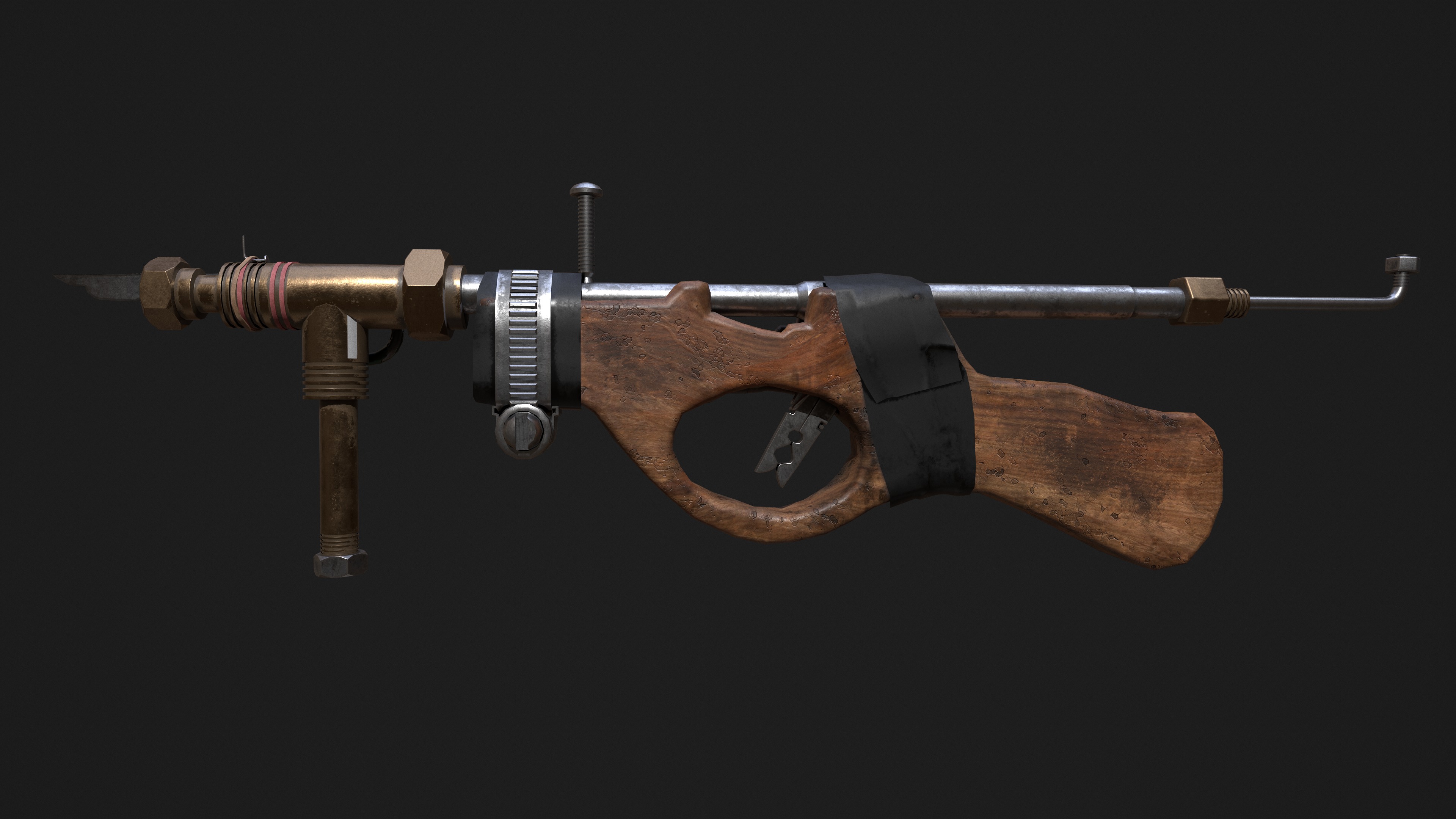 Stylized Garbage Gun for game Low-poly 3D model_4