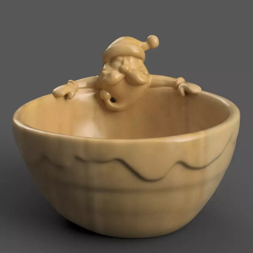 santa planter - vase - urn - candy dish - candle holder 007 3D print model_0