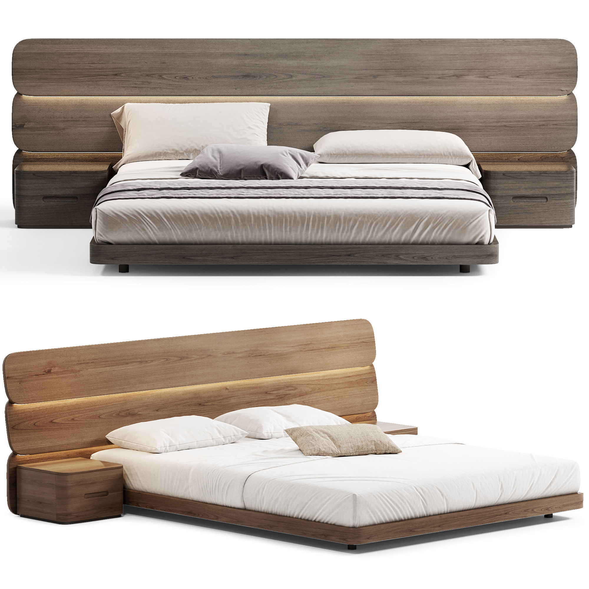 Double bed 3D model_8