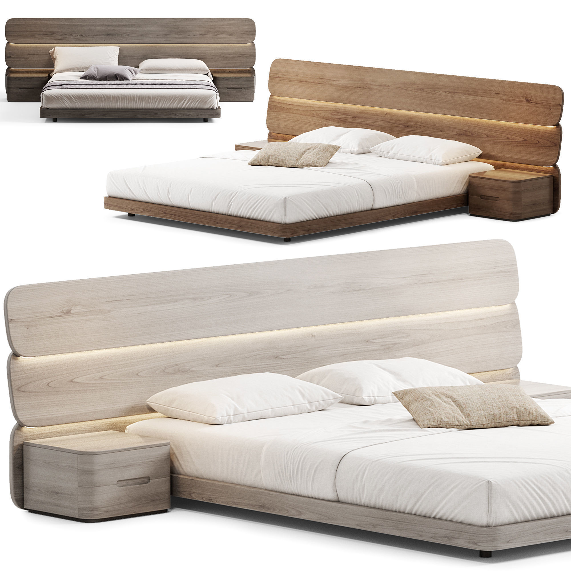 Double bed 3D model_10