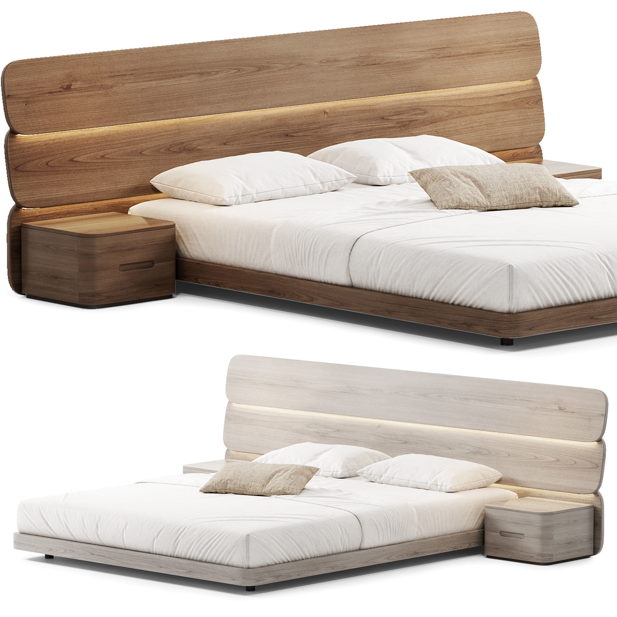 Double bed 3D model_7