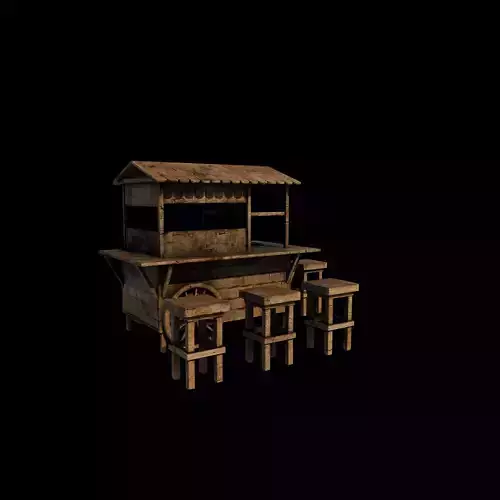  Wood Cart Kiosk