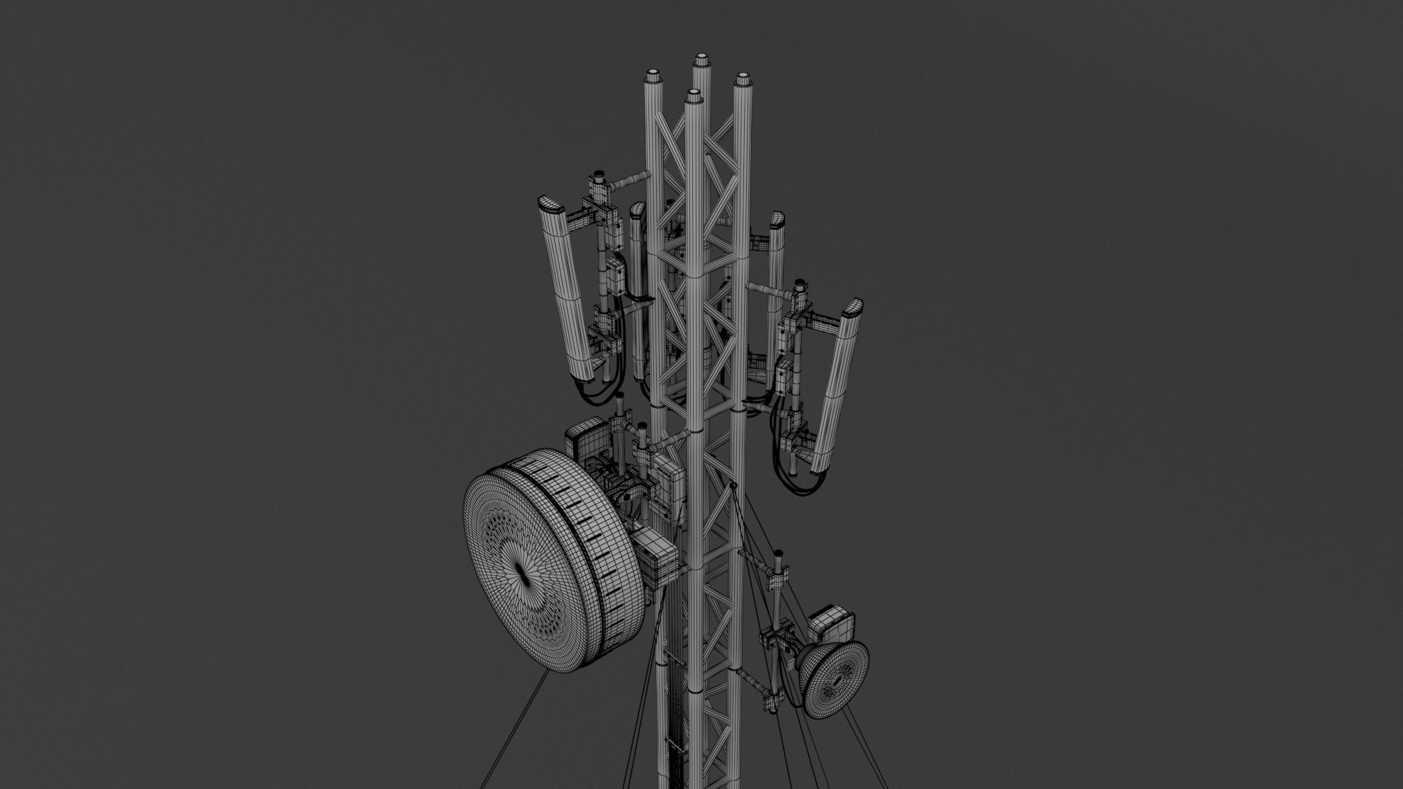 Cell Tower Station 3D model_7