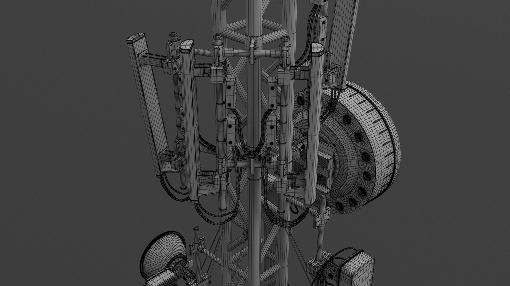 Cell Tower Station 3D model_8