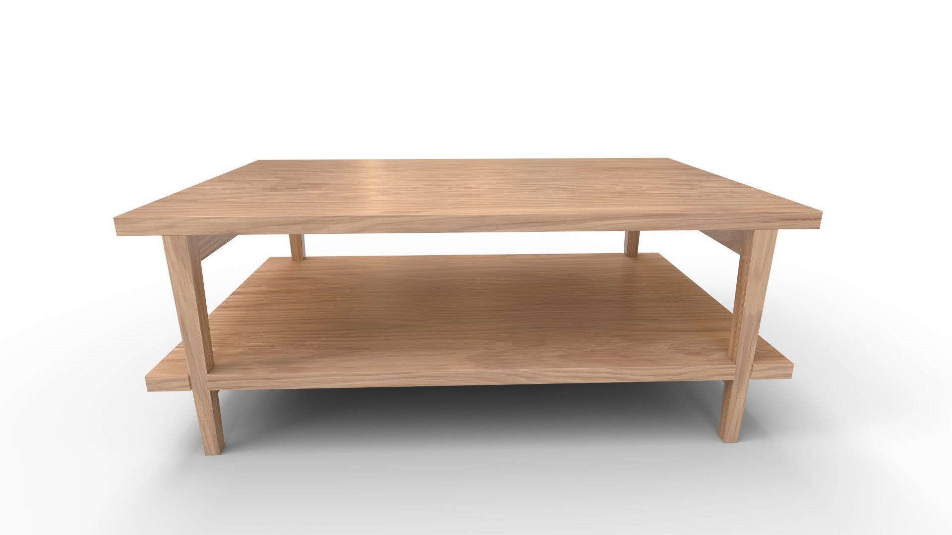 Coffee Table with Shelf 3D model_5