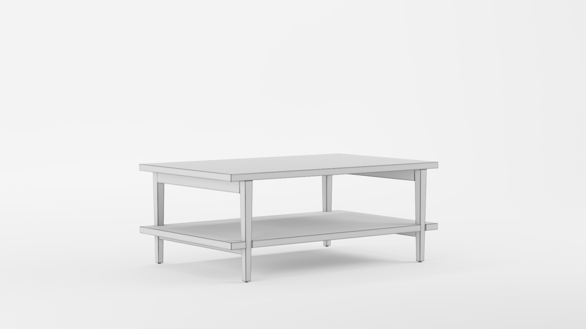 Coffee Table with Shelf 3D model_9