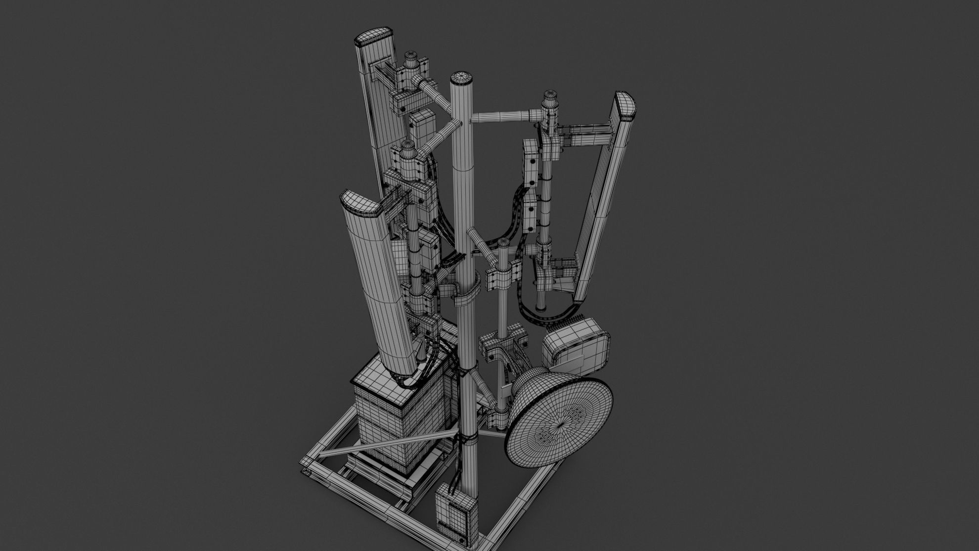 Roof Cell Phone Tower 3 3D model_7