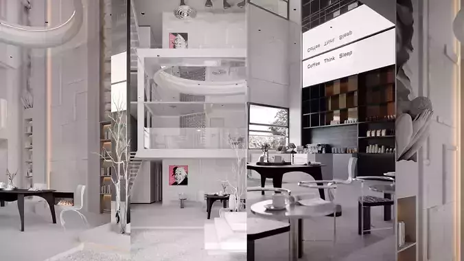 Modern minimalist coffee shop-cr