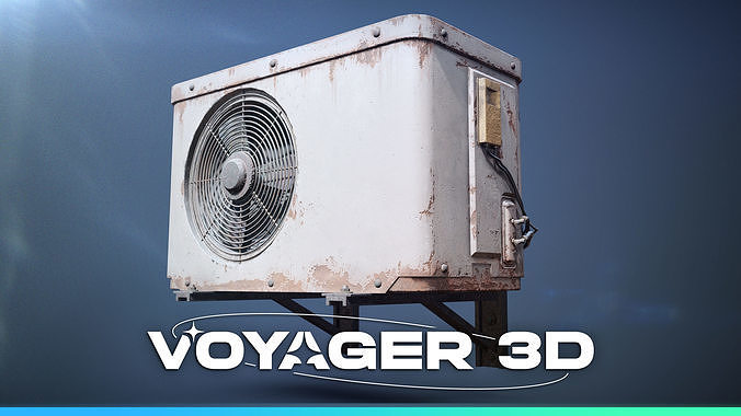 Rusty Old Air Conditioner Low-poly 3D model