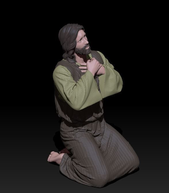 Jesus pose 3 3D print model_4