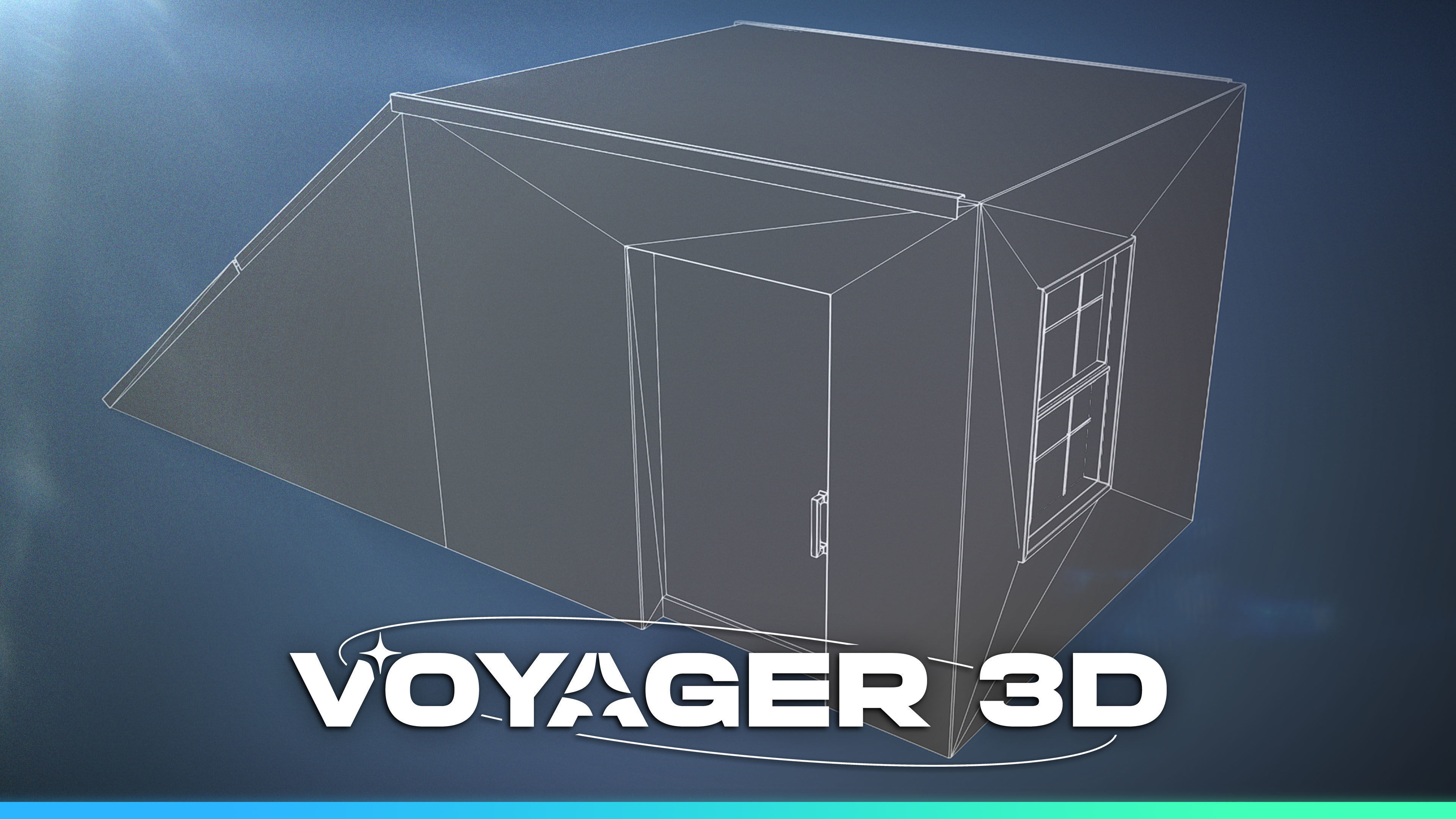 Rooftop Stairwell Exit Low-poly 3D model_1