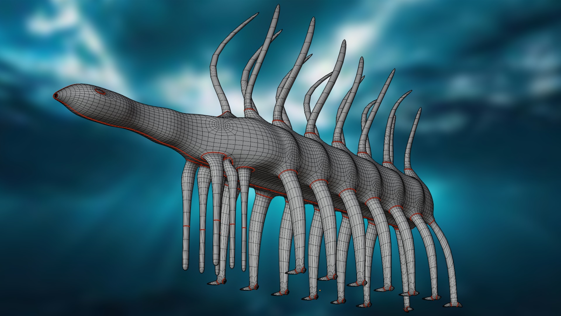 Hallucigenia Low-poly 3D model_12