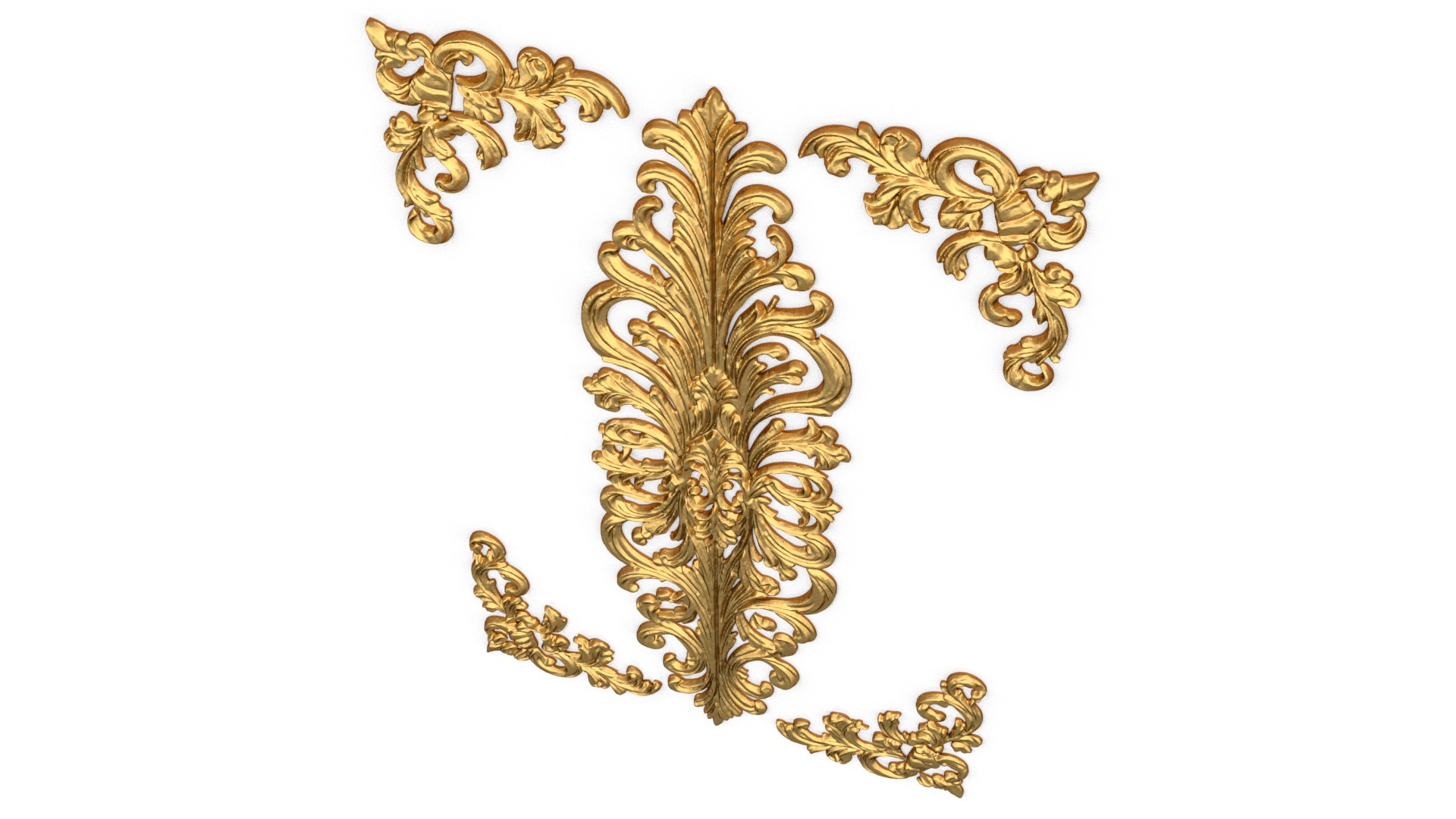 Classic decor ornament carved 39 3D model_3