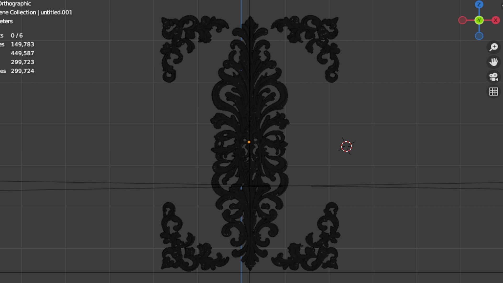 Classic decor ornament carved 39 3D model_5