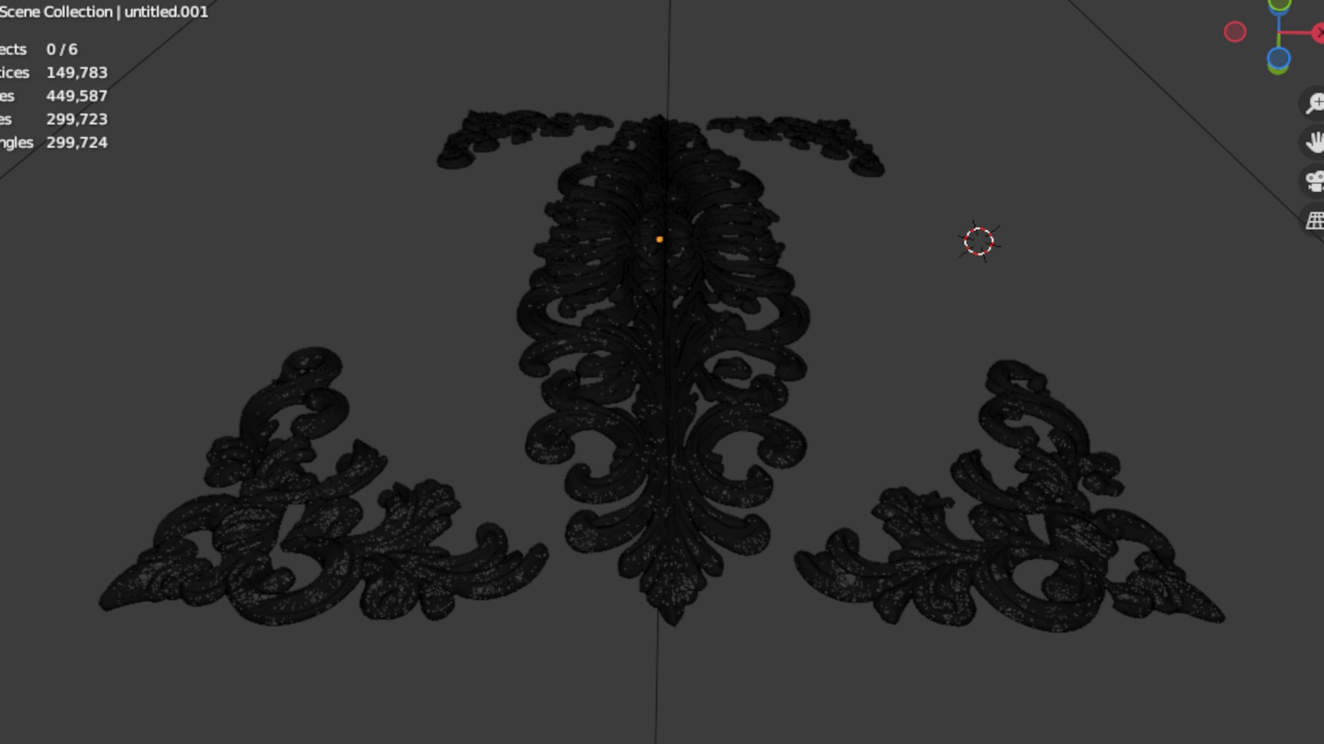 Classic decor ornament carved 39 3D model_7