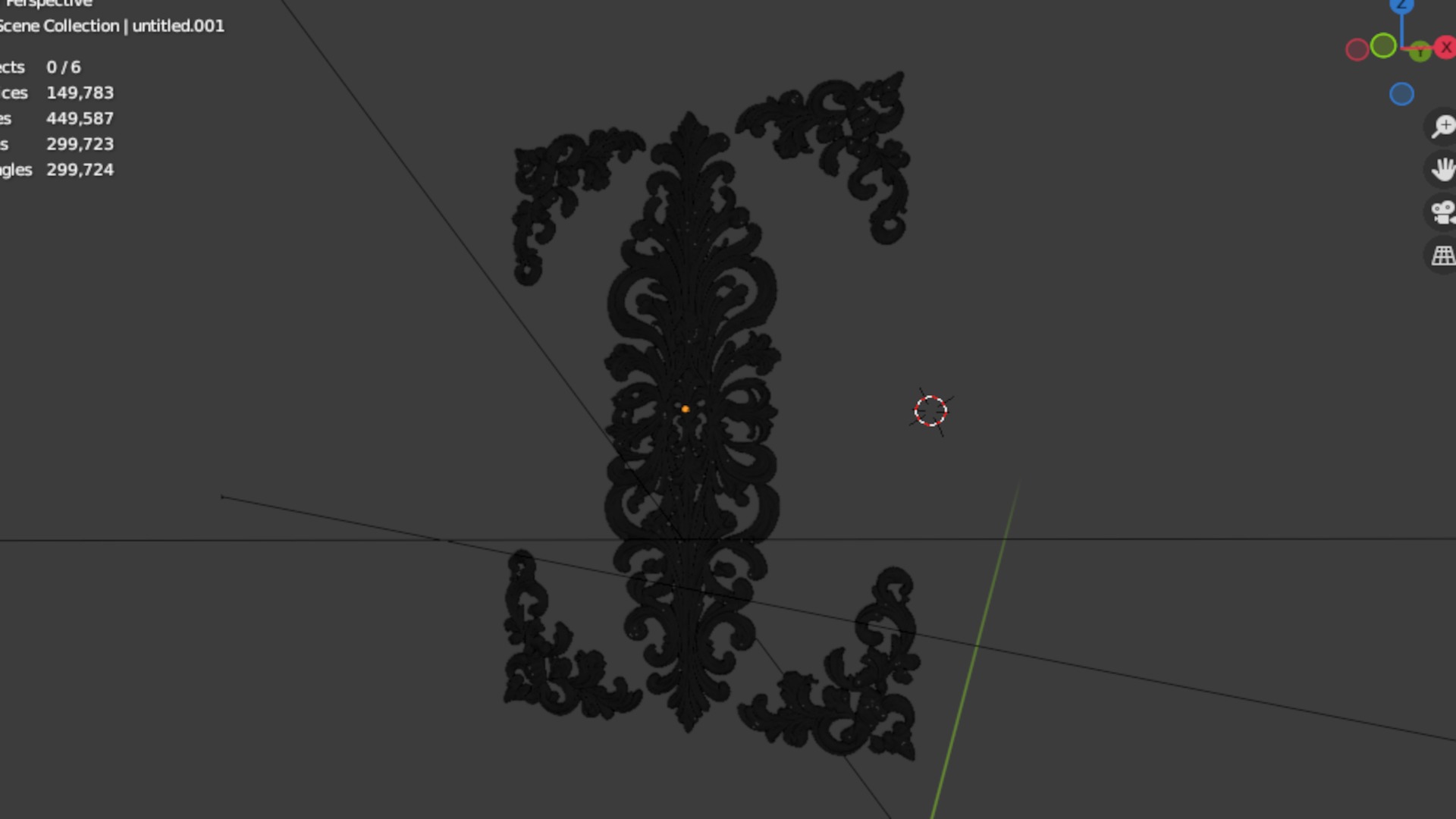 Classic decor ornament carved 39 3D model_6