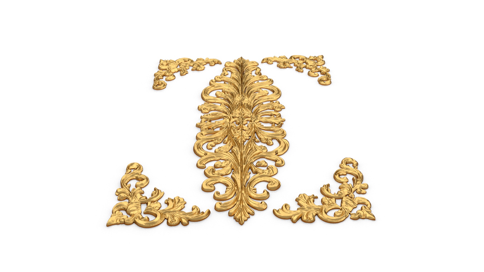 Classic decor ornament carved 39 3D model_4