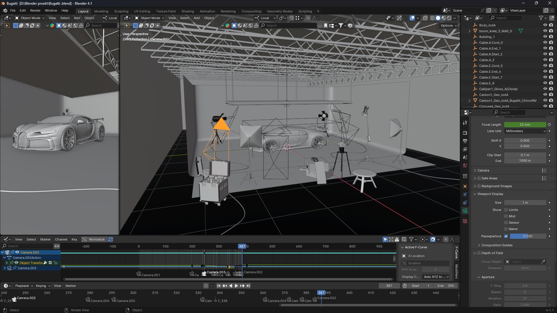 Car light studio  3D model_3