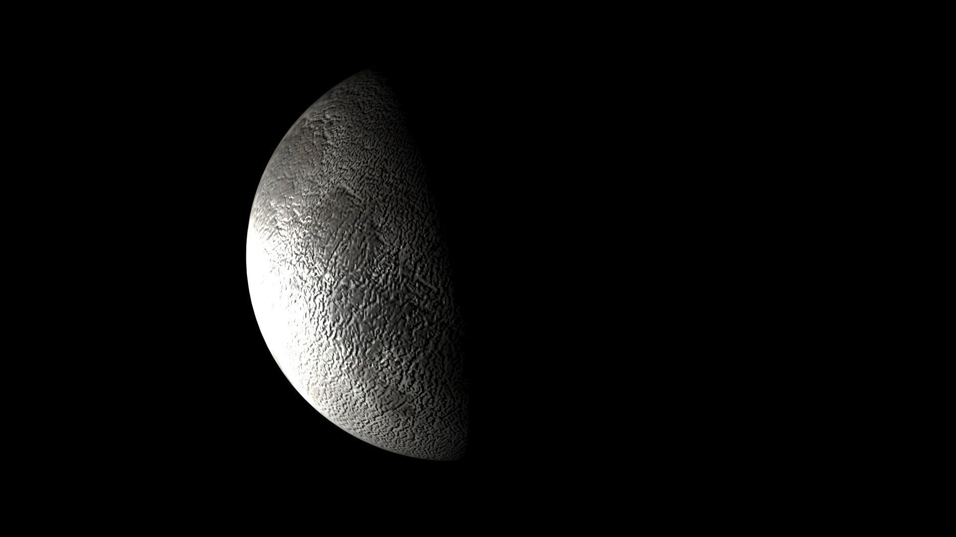 Moon In First Quarter Phase 3D model_3