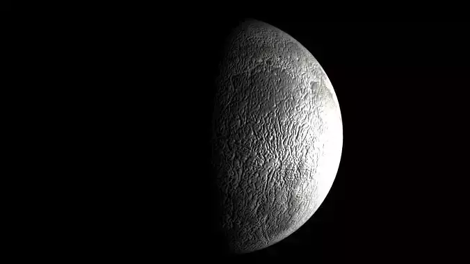 Moon In First Quarter Phase 3D model