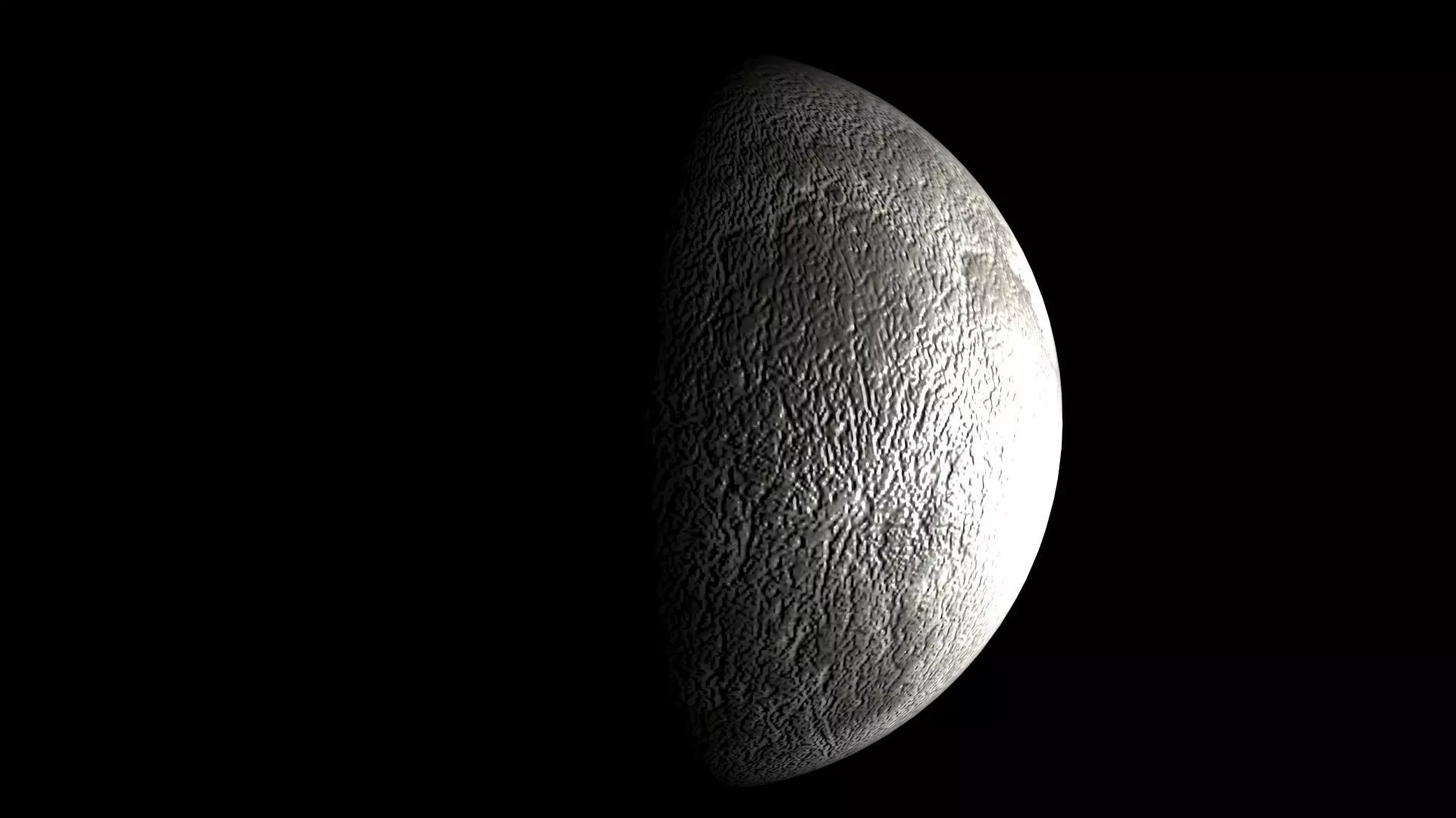 Moon In First Quarter Phase 3D model_0