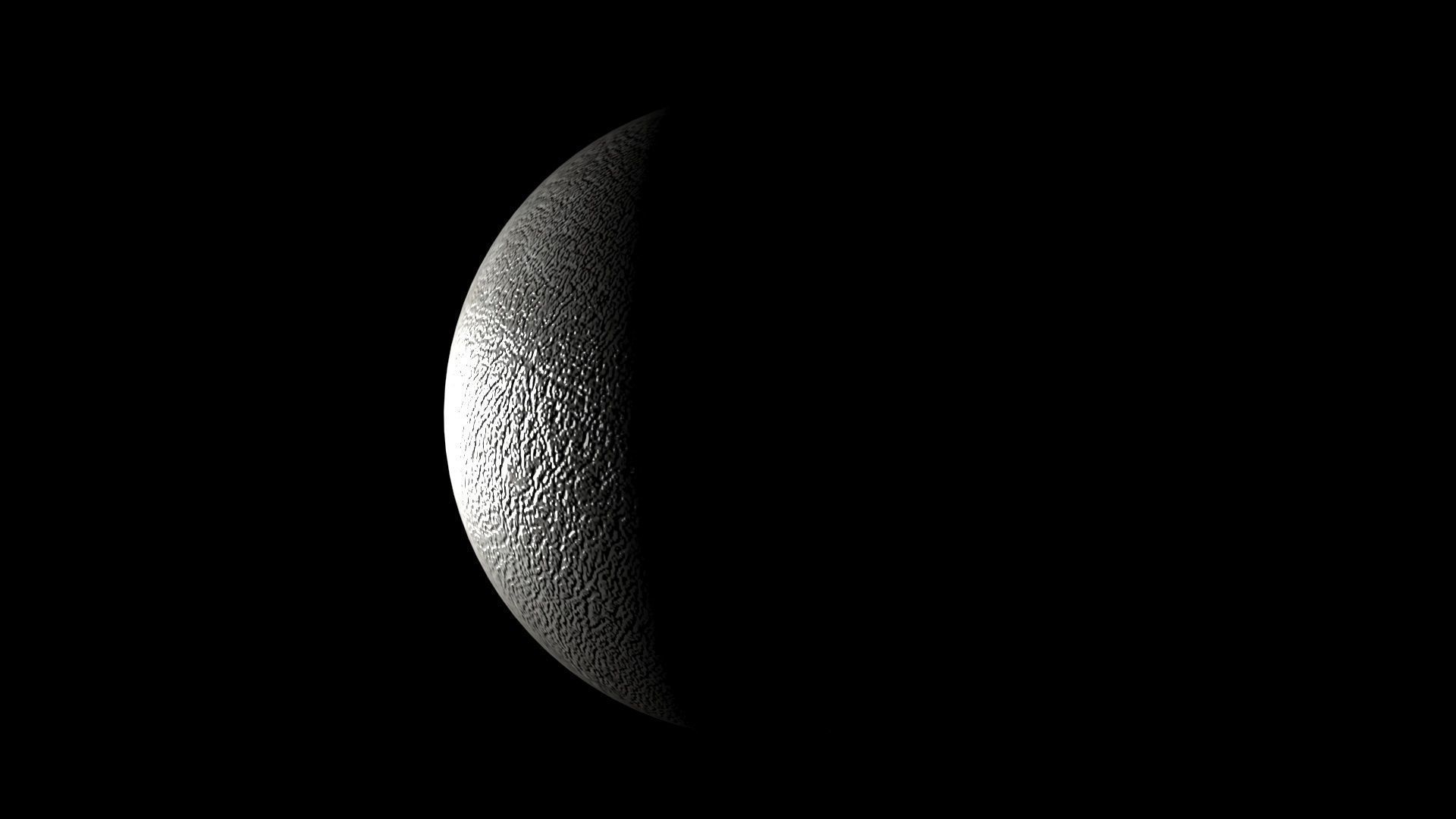 Moon In First Quarter Phase 3D model_7