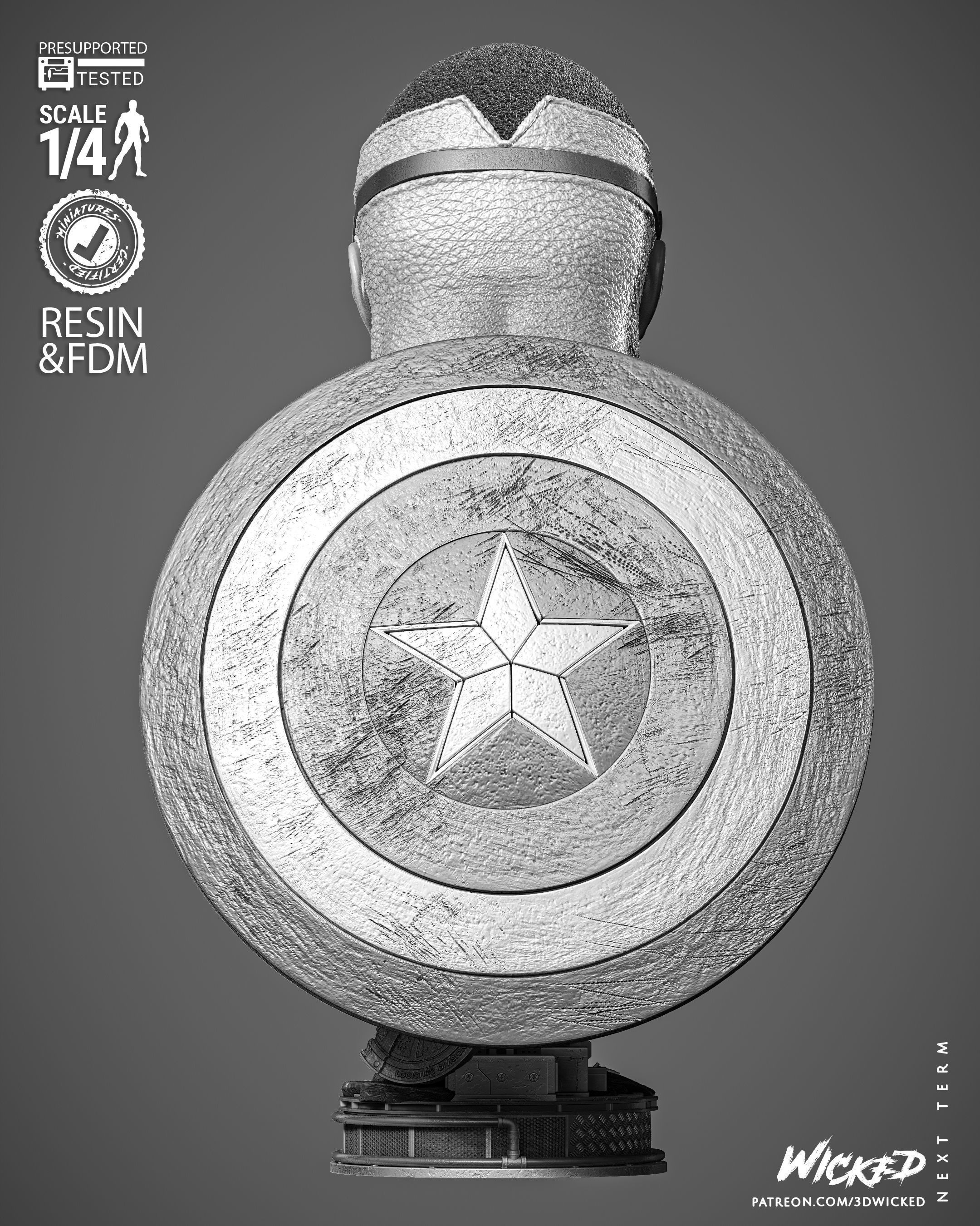 Wicked Marvel Falcon Portrait Bust  3D print model_11