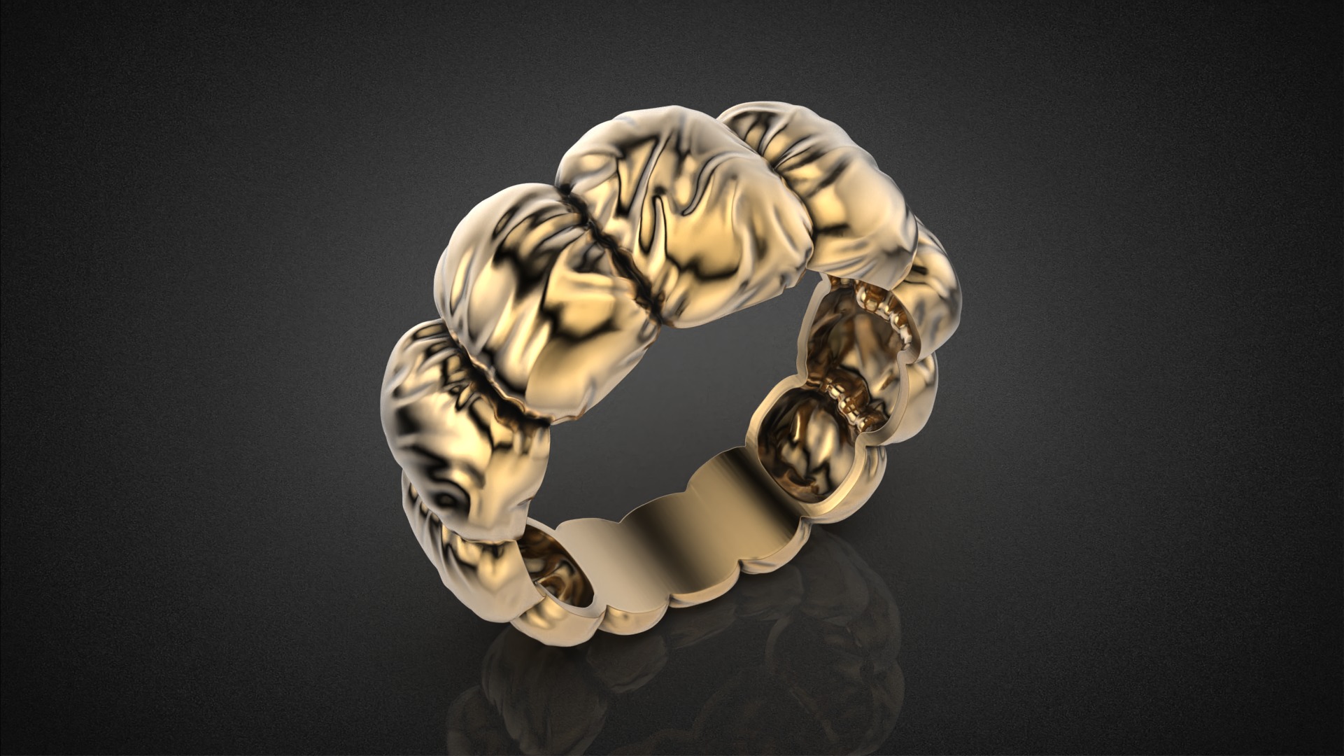 Fashion Down Jacket ring R52 all sizes 3D print model_1