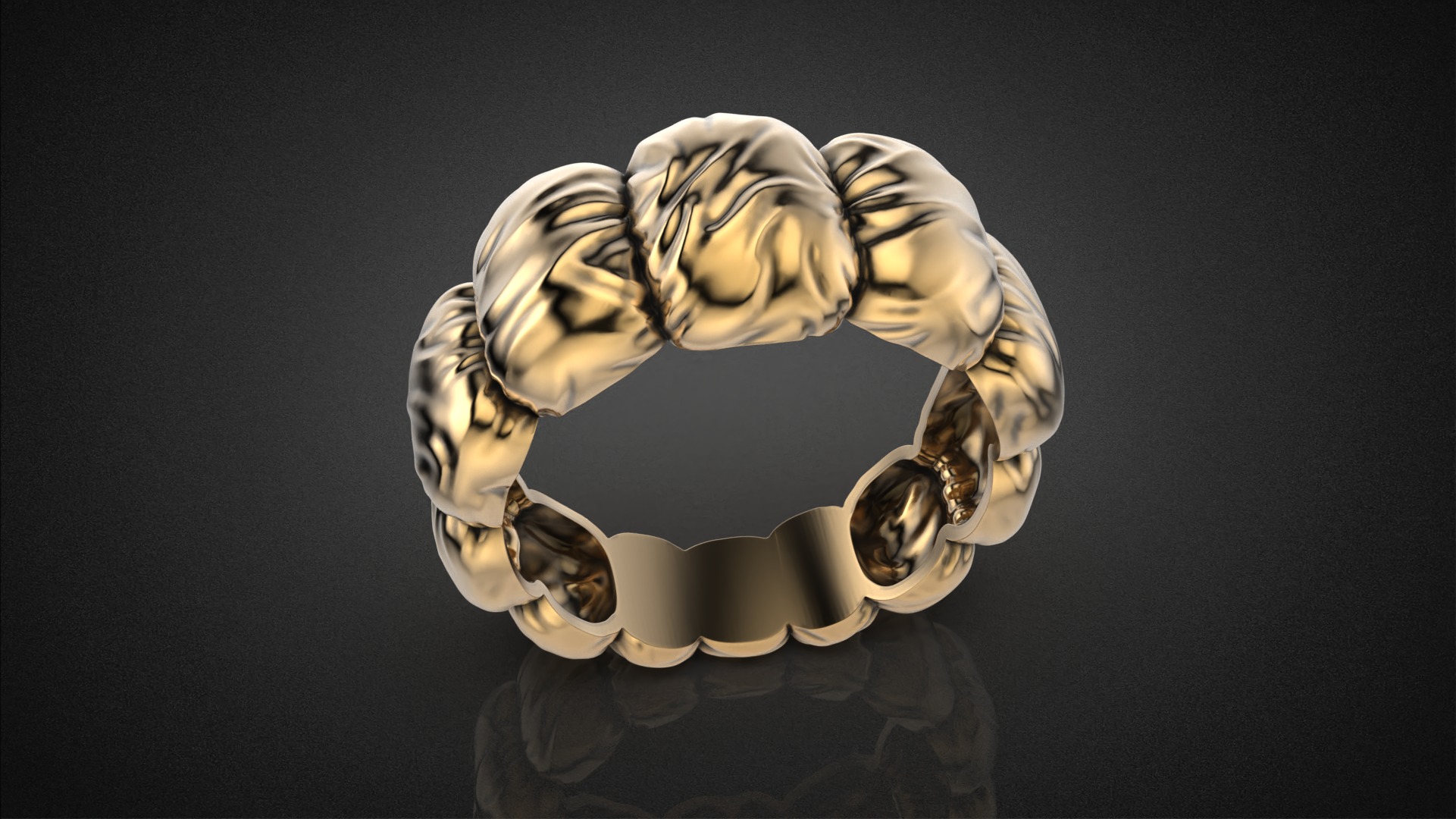 Fashion Down Jacket ring R52 all sizes 3D print model_5