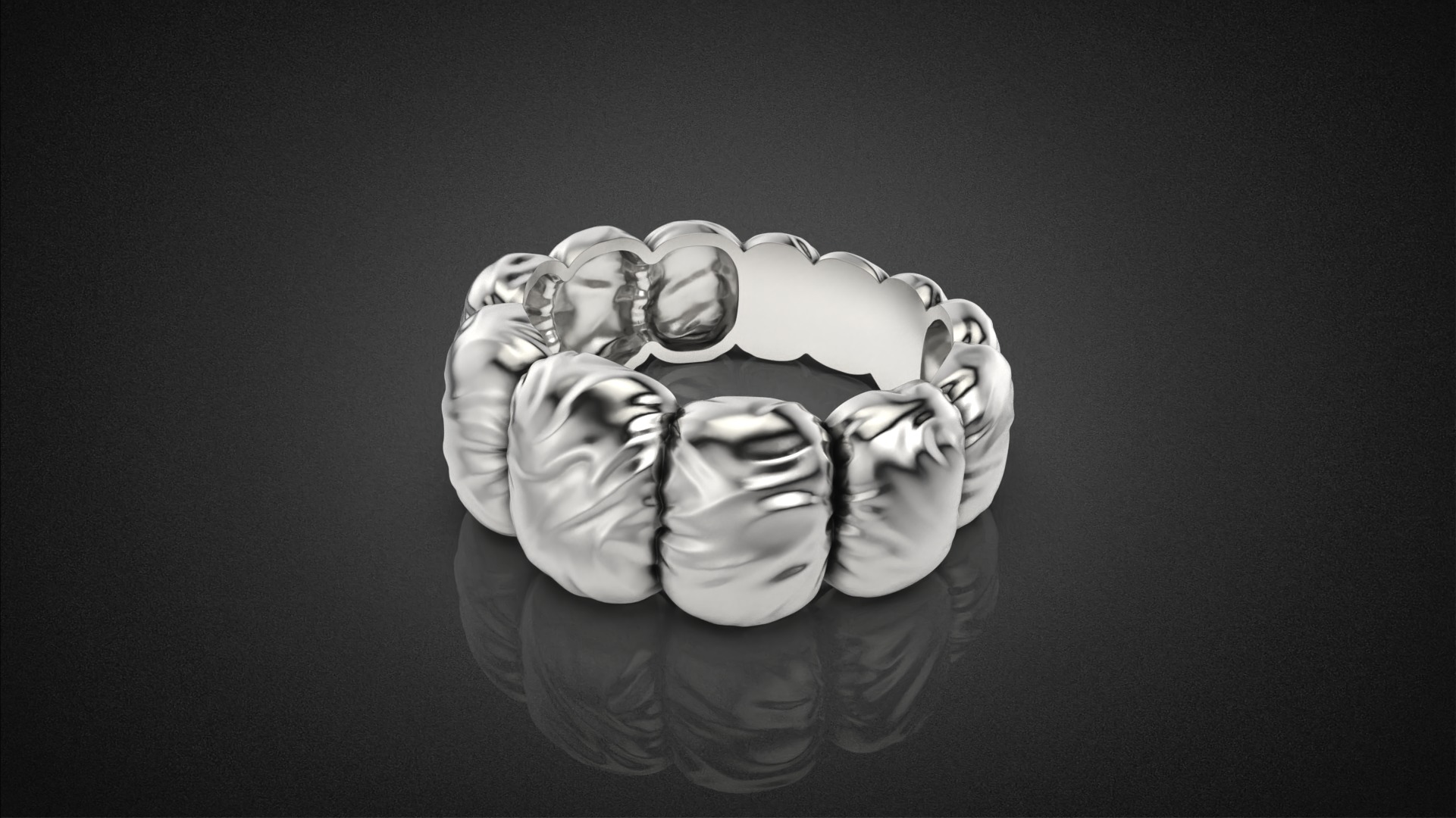 Fashion Down Jacket ring R52 all sizes 3D print model_12