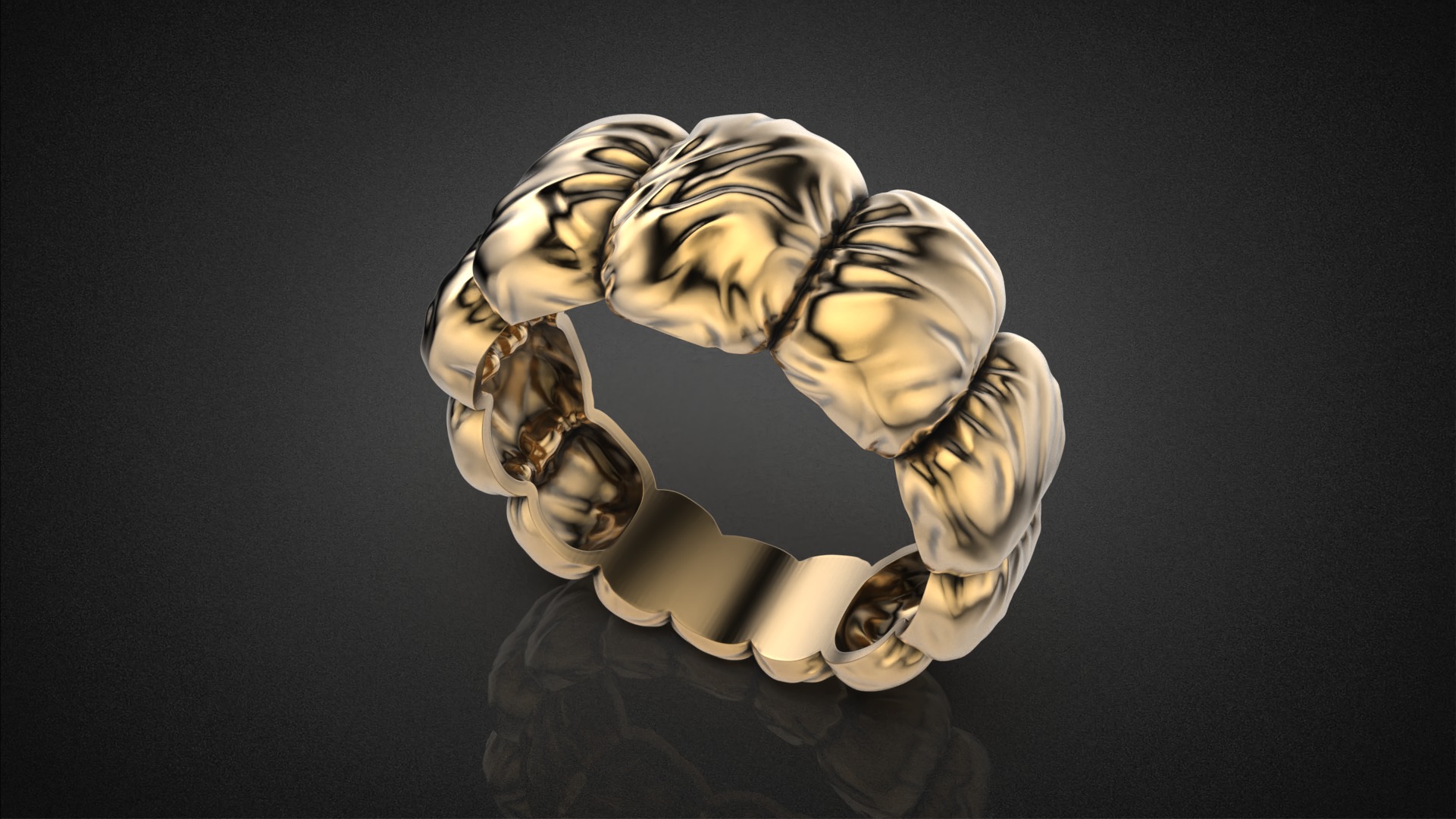 Fashion Down Jacket ring R52 all sizes 3D print model_6