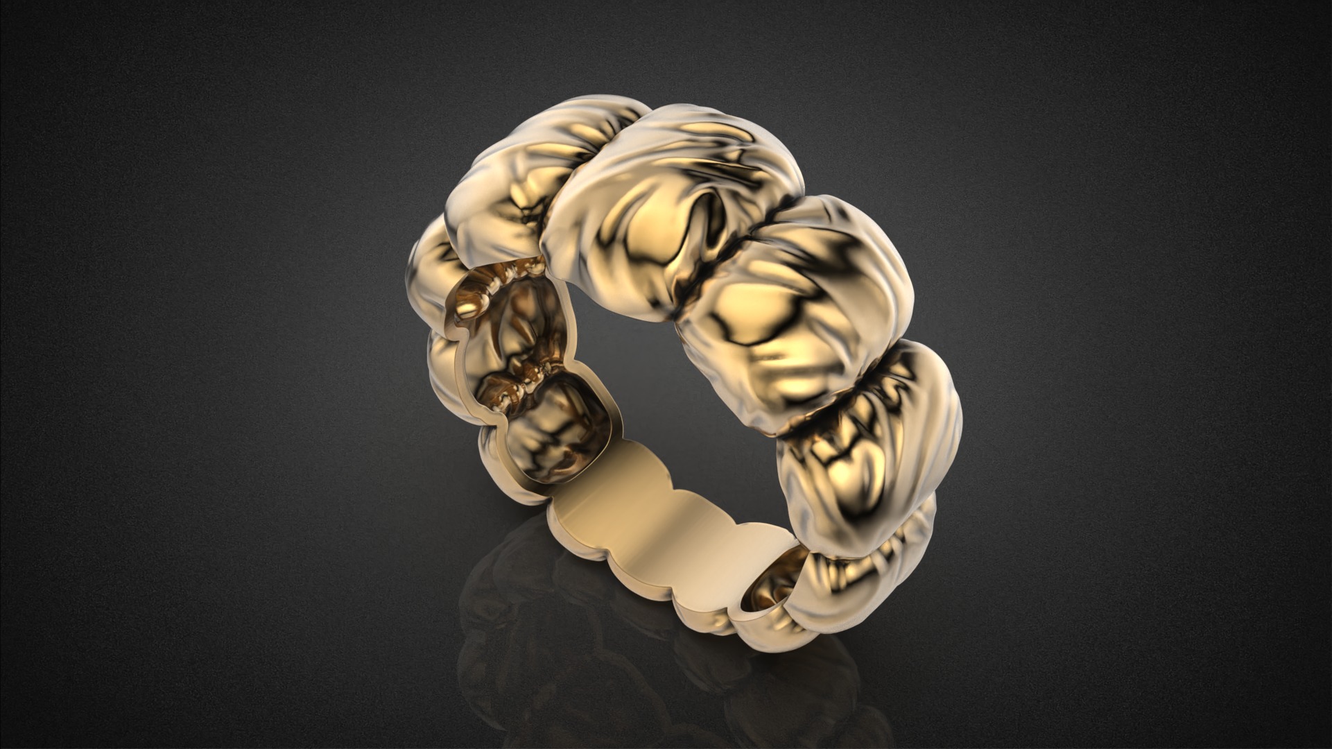 Fashion Down Jacket ring R52 all sizes 3D print model_10