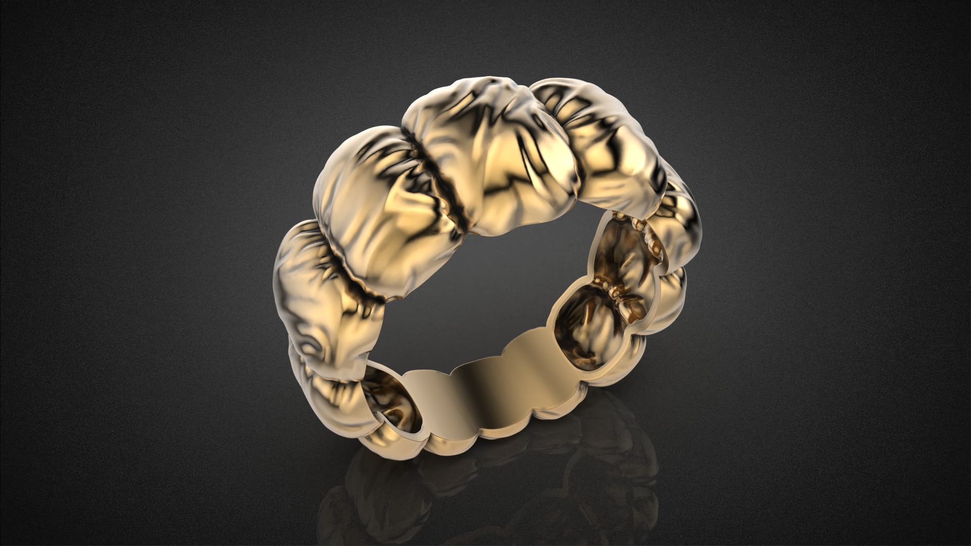 Fashion Down Jacket ring R52 all sizes 3D print model_9