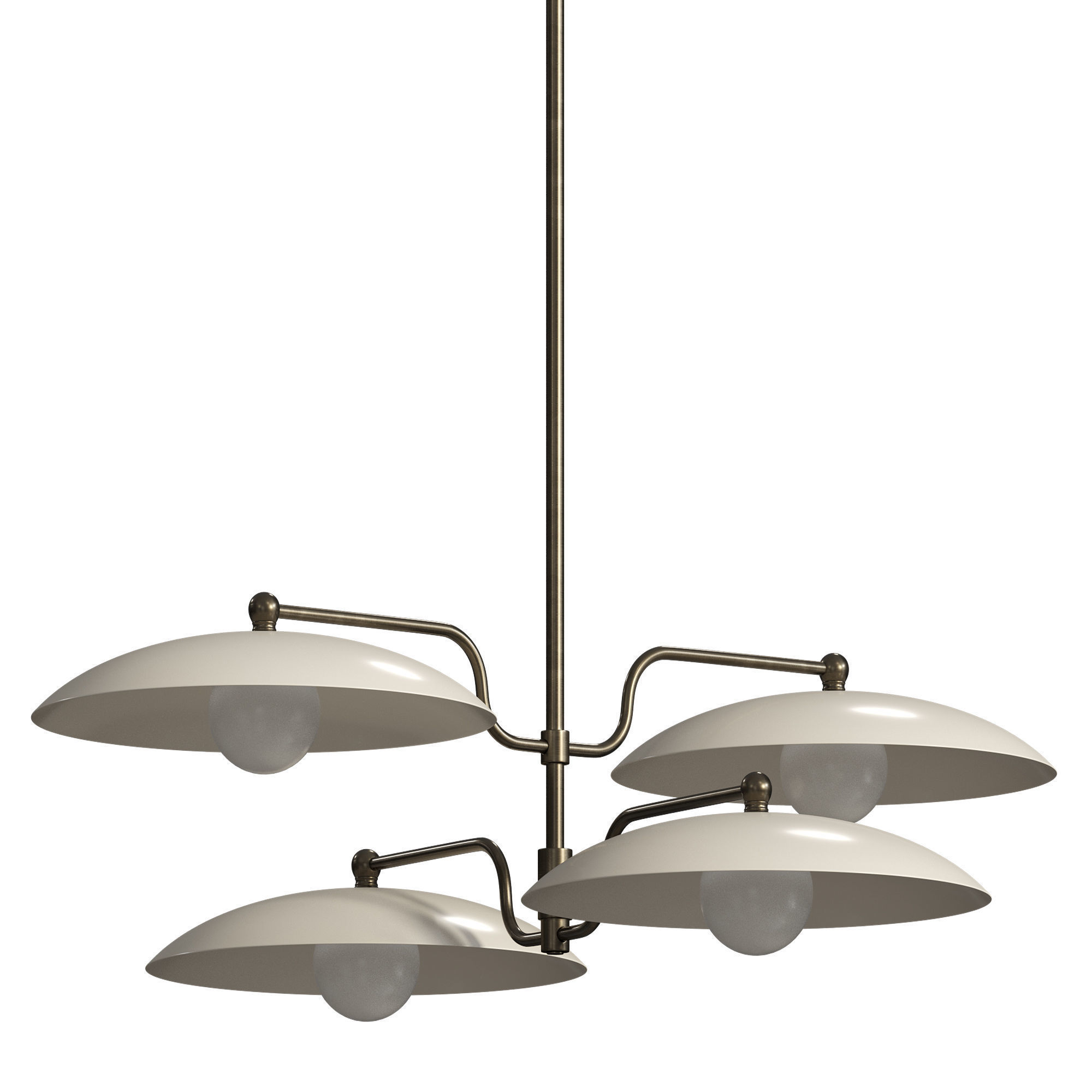 Vintage Art Deco Chandelier 3D model_4