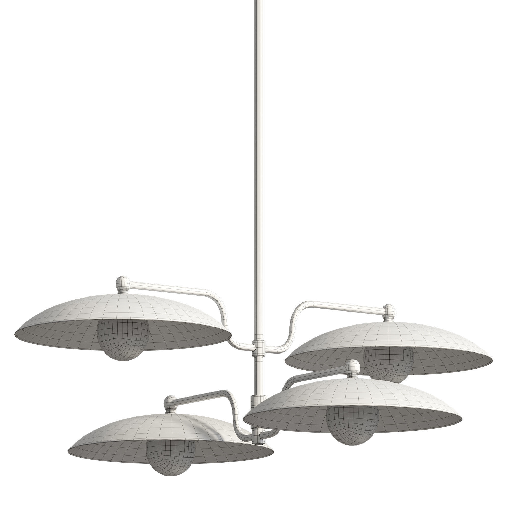 Vintage Art Deco Chandelier 3D model_5