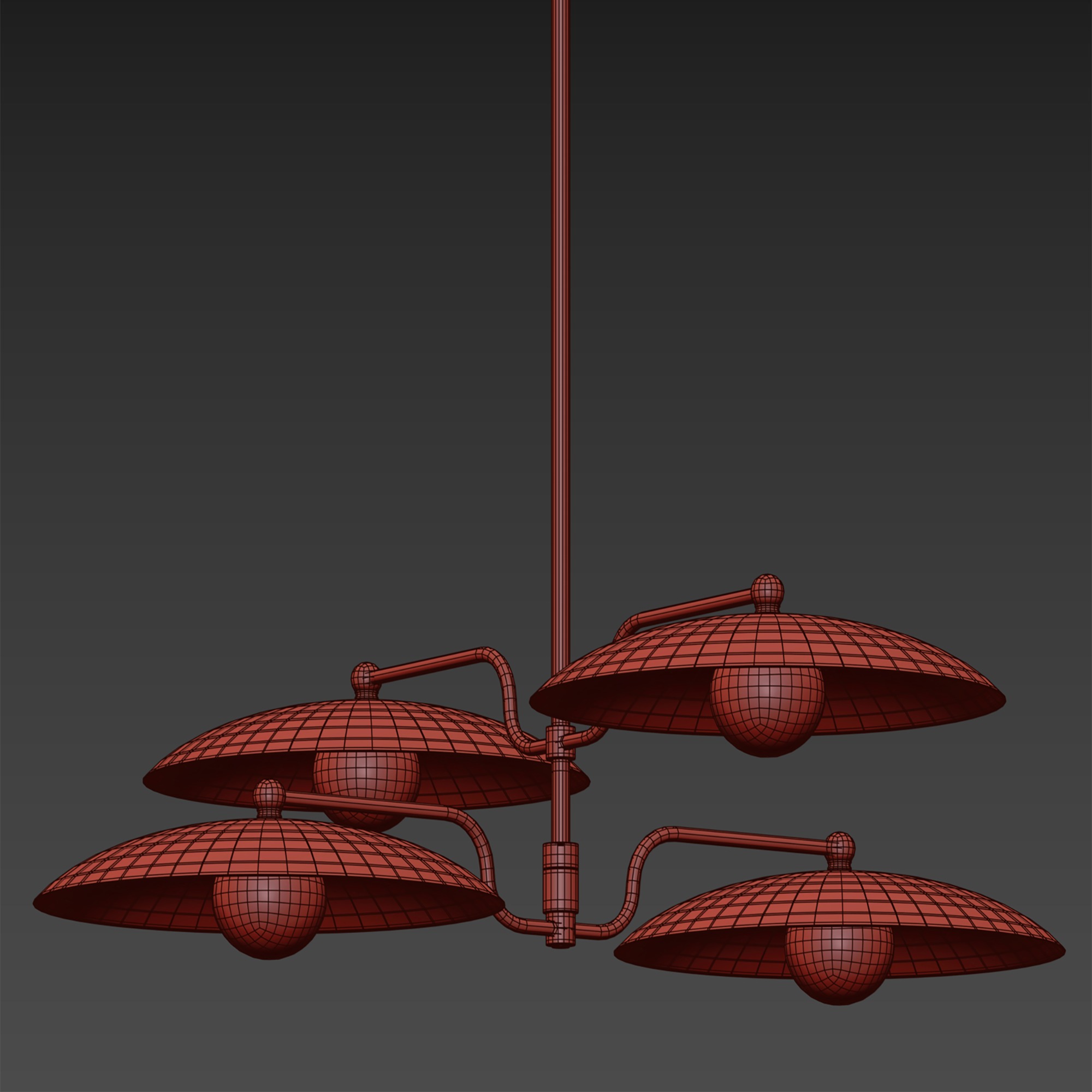 Vintage Art Deco Chandelier 3D model_10