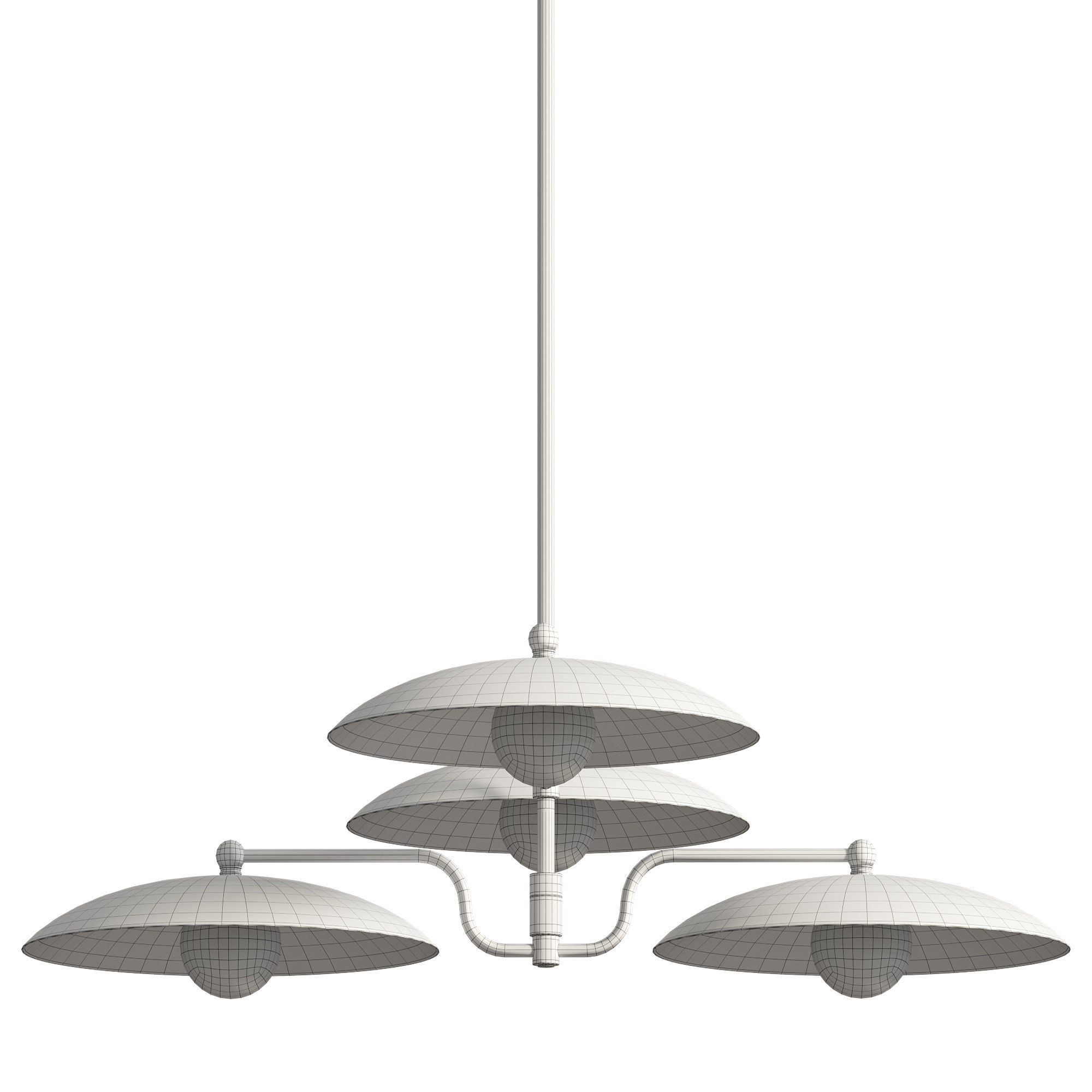 Vintage Art Deco Chandelier 3D model_8