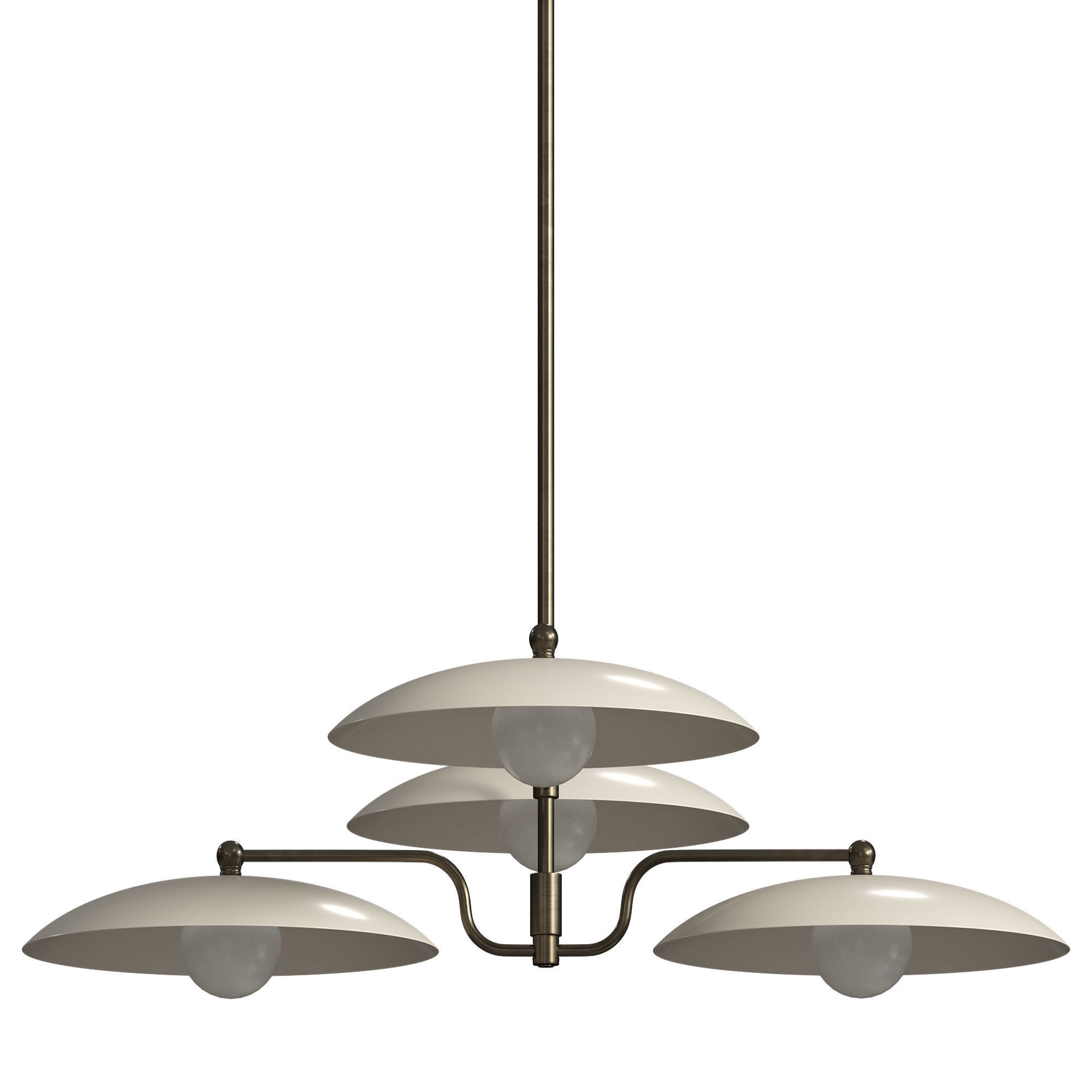 Vintage Art Deco Chandelier 3D model_7