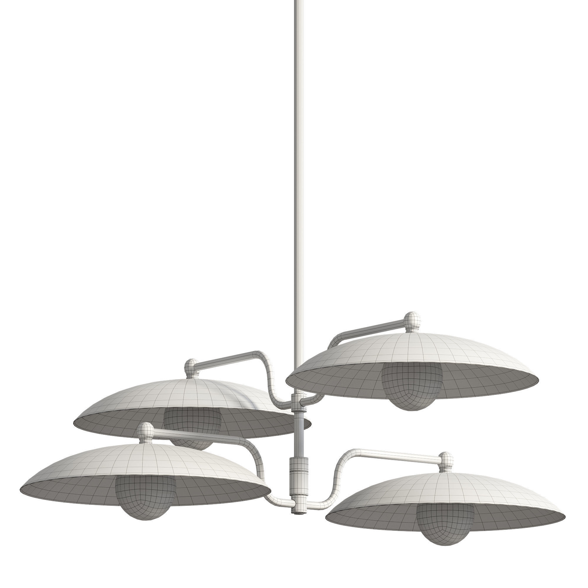 Vintage Art Deco Chandelier 3D model_1