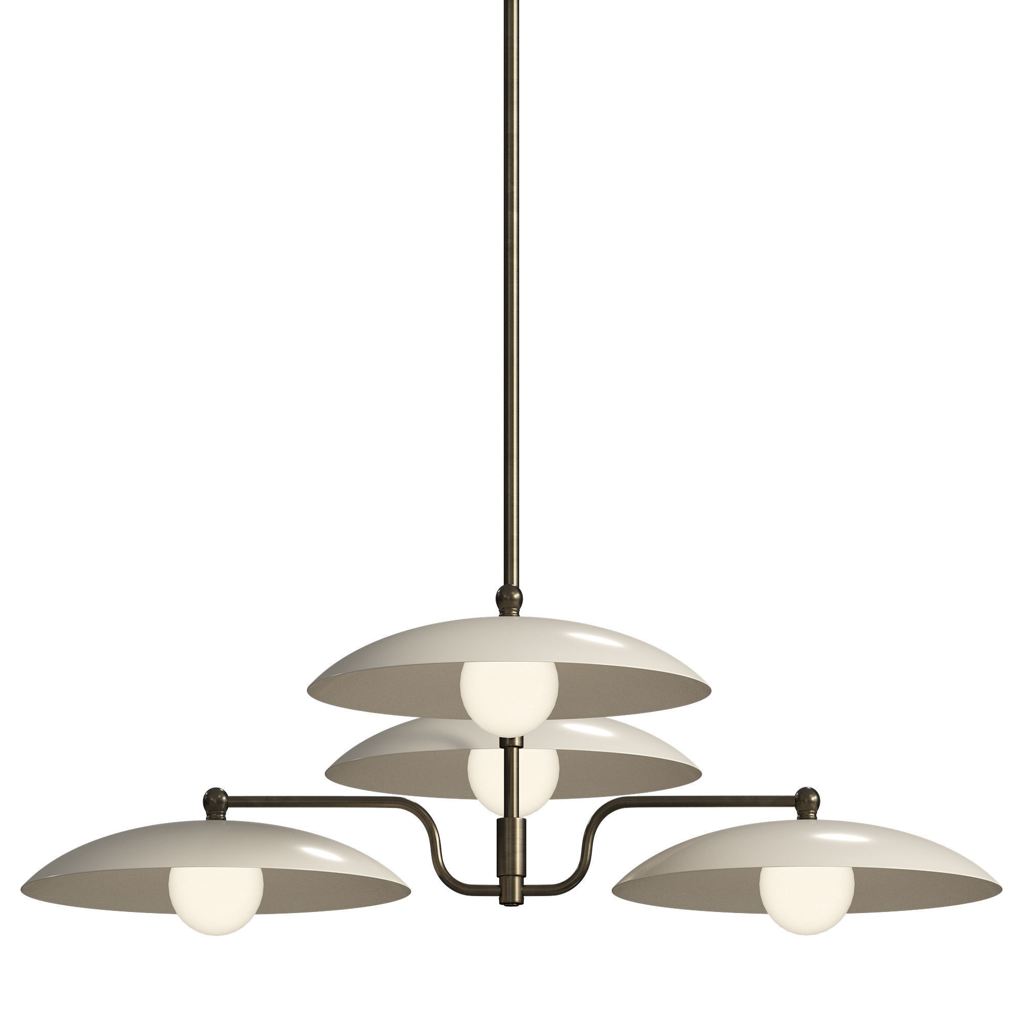 Vintage Art Deco Chandelier 3D model_6