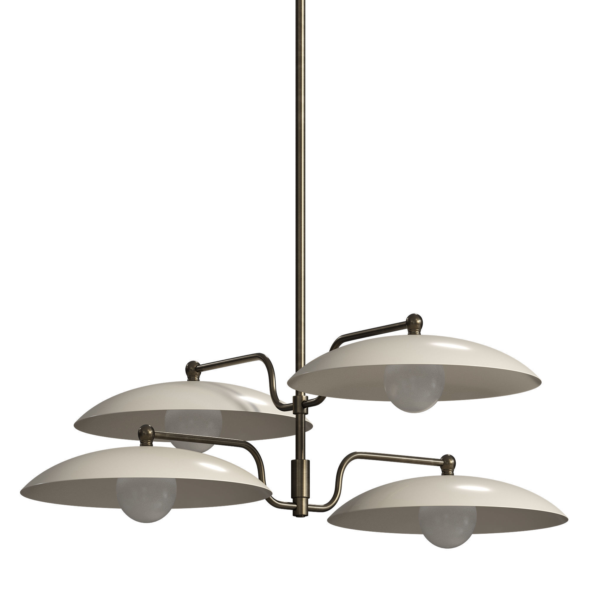 Vintage Art Deco Chandelier 3D model_2