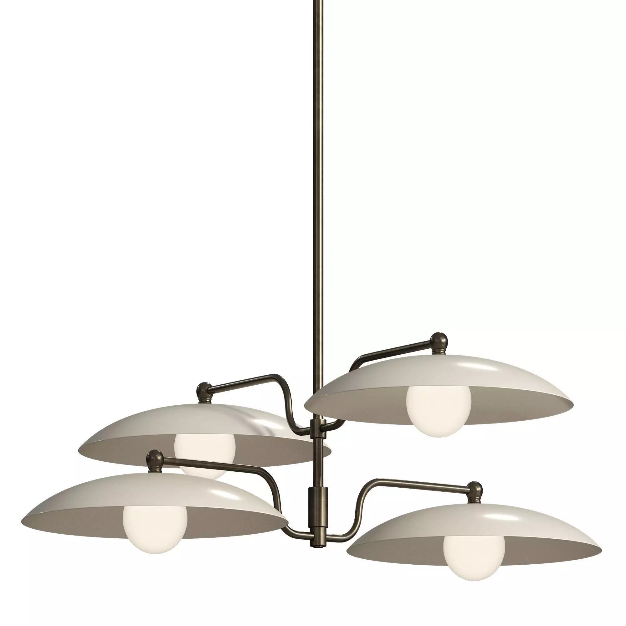 Vintage Art Deco Chandelier 3D model_0