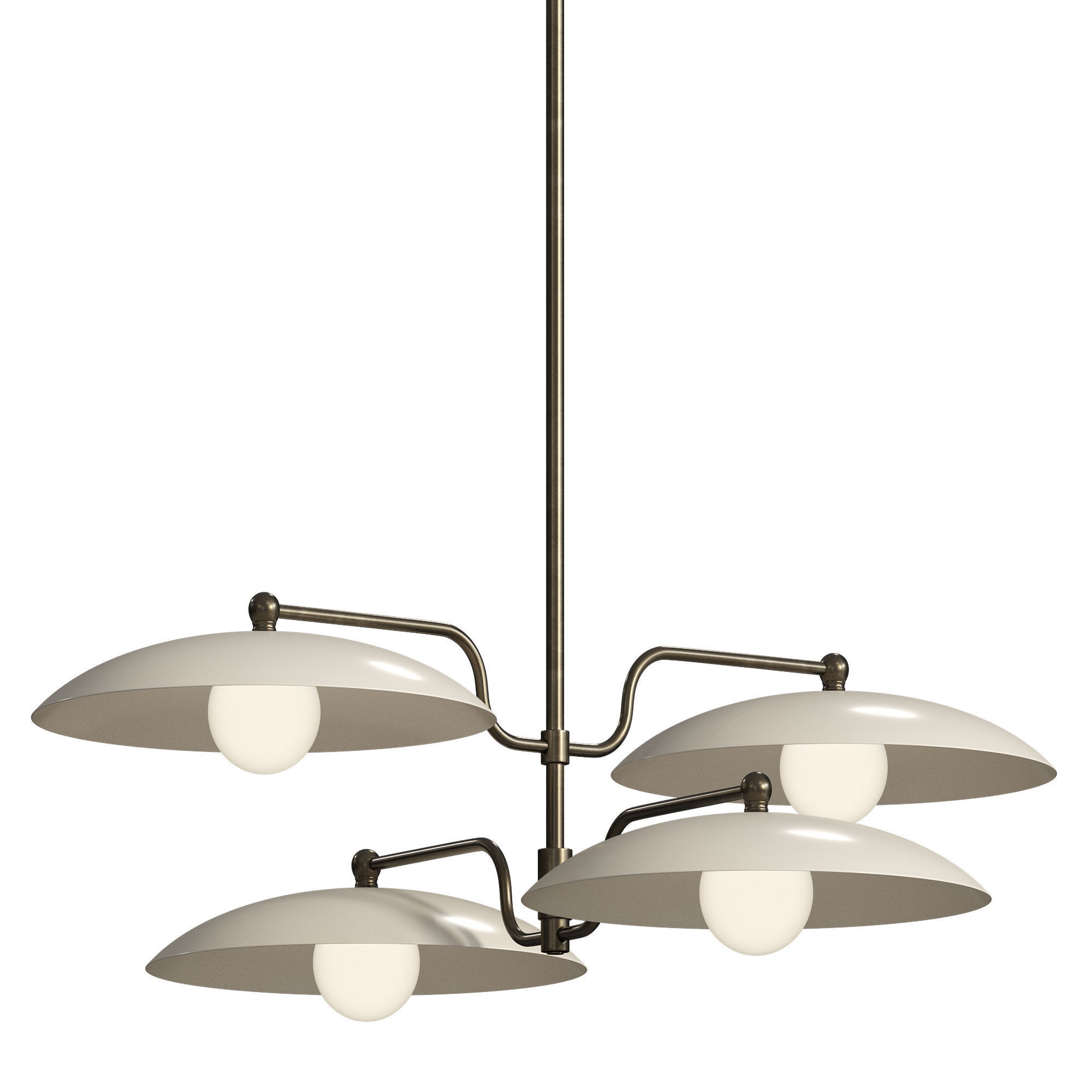 Vintage Art Deco Chandelier 3D model_3