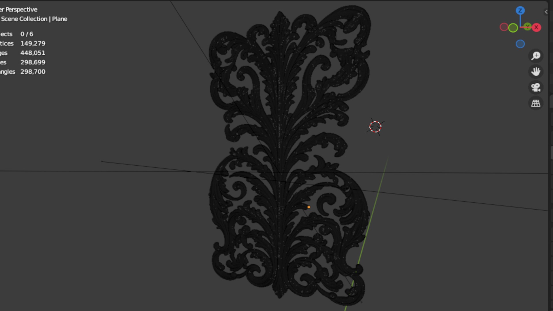 Classic decor ornament carved 40 3D model_6