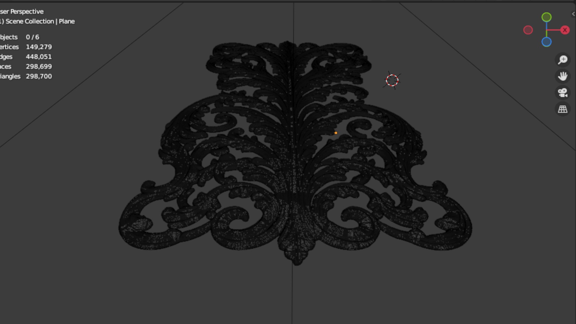 Classic decor ornament carved 40 3D model_7