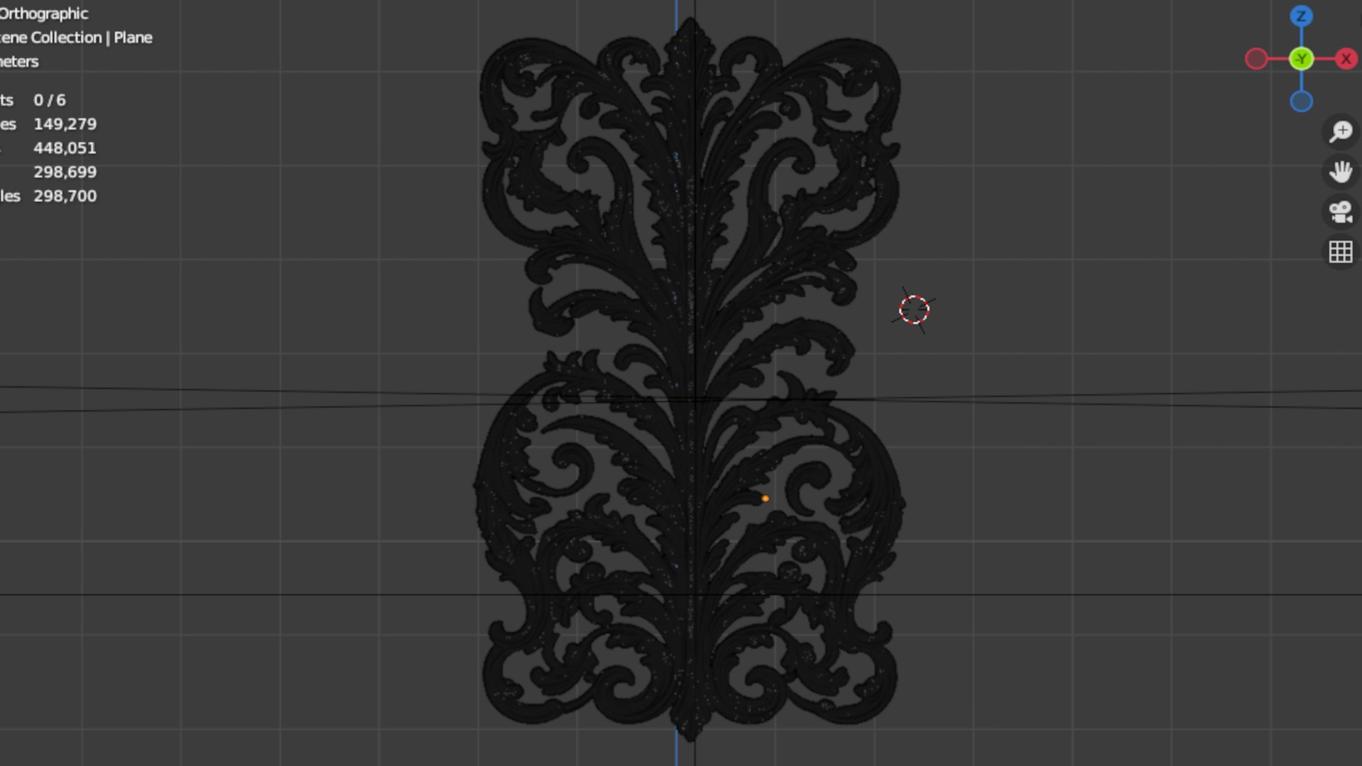 Classic decor ornament carved 40 3D model_5