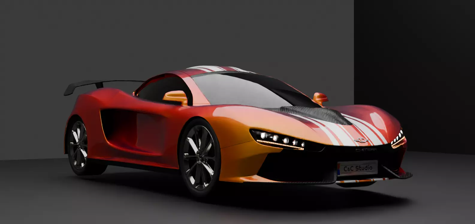 sport car 3D model_0